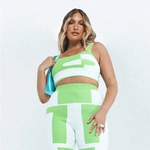 Princess Polly Green Geometric Set - Top Size XS/S